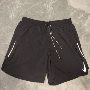 Nike Dri-Fit Black Brief Lined Running Shorts Mens L